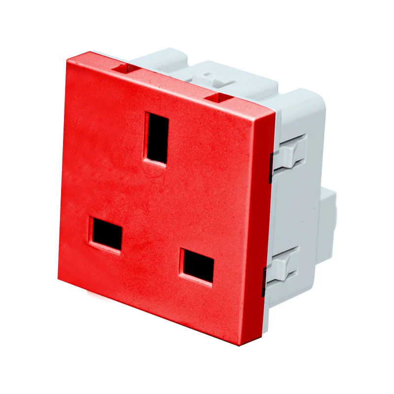 British Standard Red 3Pin Socket Funktionsmodul