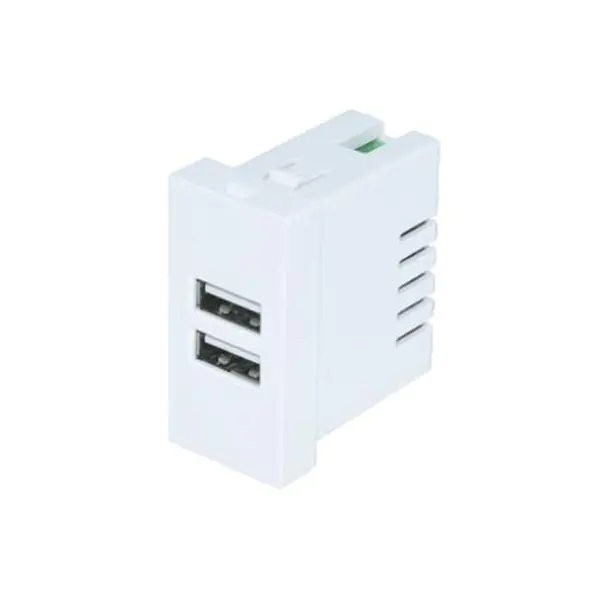 Dual Port TypeA+A USB-opladerstikmodul 2.1A