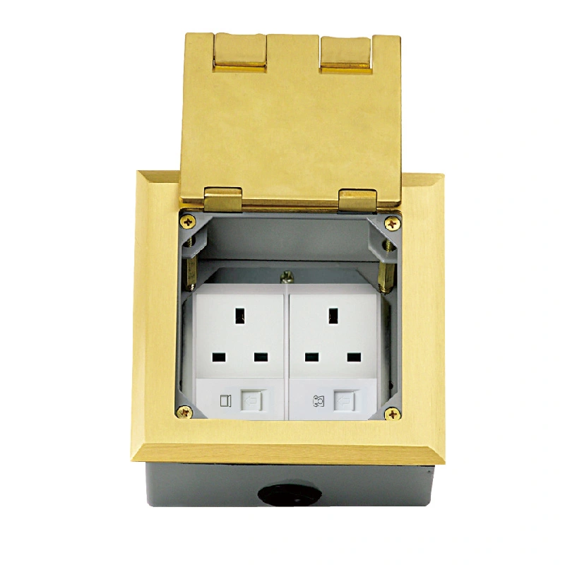 Opadgående Clamshell Multi-Function Floor Socket 6 Modul Kapacitet